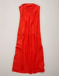 AE77 Strapless Linen Midi Dress