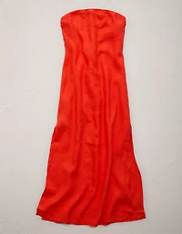 AE77 Strapless Linen Midi Dress