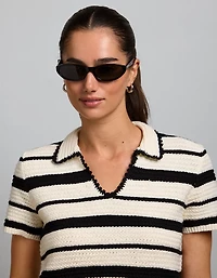 Polo en tricot crocheté rétréci AE77