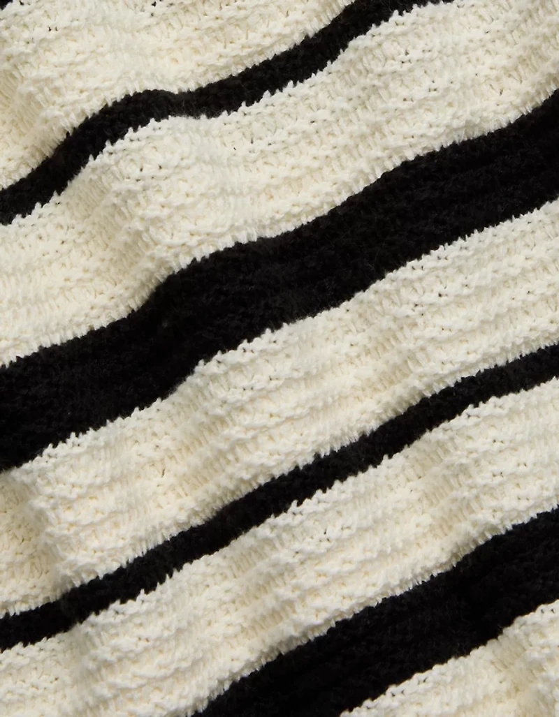 AE77 Shrunken Crochet Sweater Polo