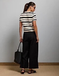 Polo en tricot crocheté rétréci AE77