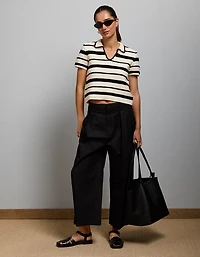 Polo en tricot crocheté rétréci AE77