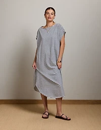AE77 Cap-Sleeve Everyday T-Shirt Dress