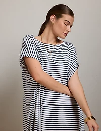AE77 Cap-Sleeve Everyday T-Shirt Dress