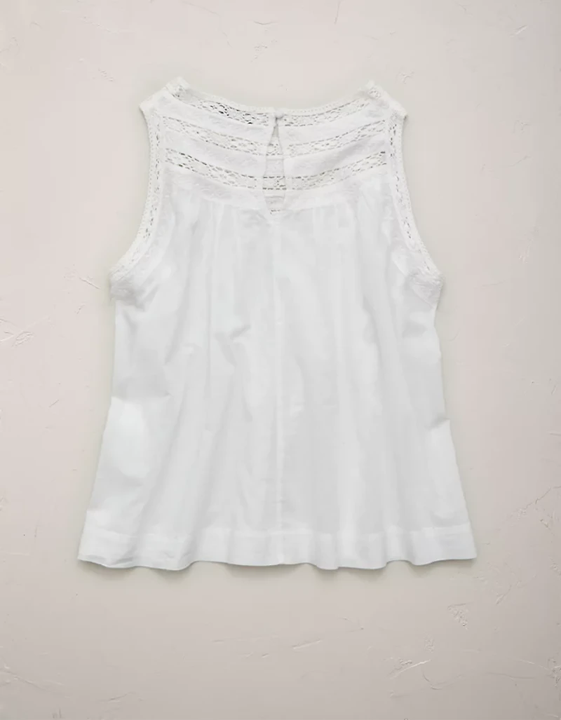 AE77 High Neck Embroidered Top