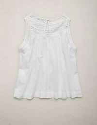 AE77 High Neck Embroidered Top