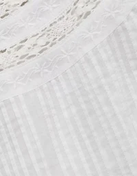 AE77 High Neck Embroidered Top