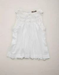 AE77 High Neck Embroidered Top