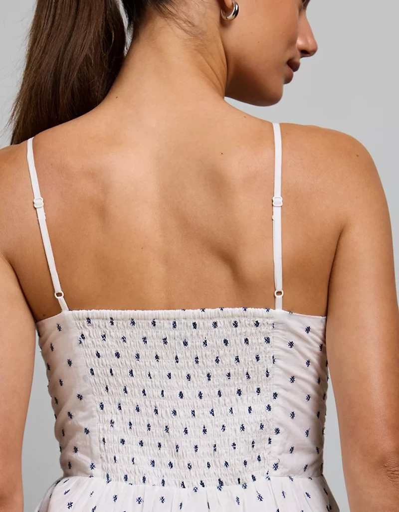 Robe longue boutonnée à bretelles AE77