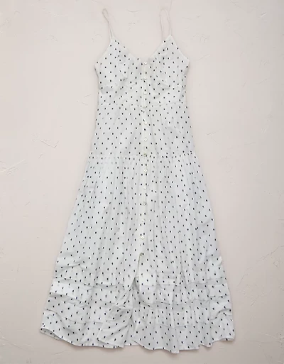 AE77 Strappy Button-Up Maxi Dress