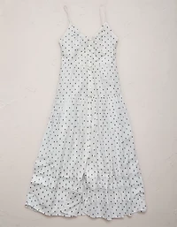 AE77 Strappy Button-Up Maxi Dress