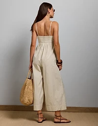 Combinaison-pantalon à jambe évasée bretelles AE77