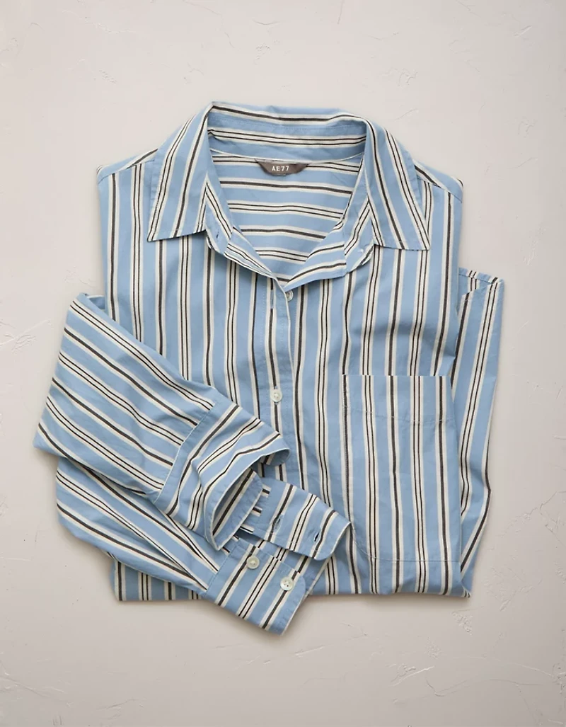 AE77 Premium Oversized Poplin Button-Up Shirt