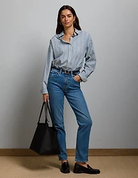 AE77 Premium Oversized Poplin Button-Up Shirt