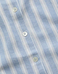 Chemise boutonnée courte et droite en mélange de lin AE77