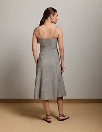 AE77 Linen-Blend Slip Dress