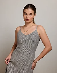 AE77 Linen-Blend Slip Dress