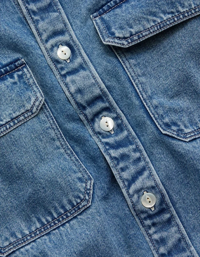 AE77 Perfect Denim Shacket