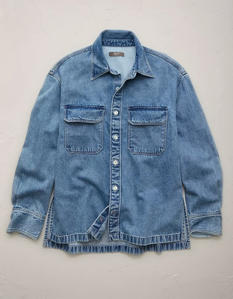 AE77 Perfect Denim Shacket
