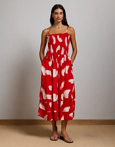 AE77 Smocked Maxi Dress