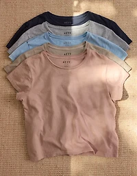 AE77 Premium Boxy Cropped Crewneck T-Shirt