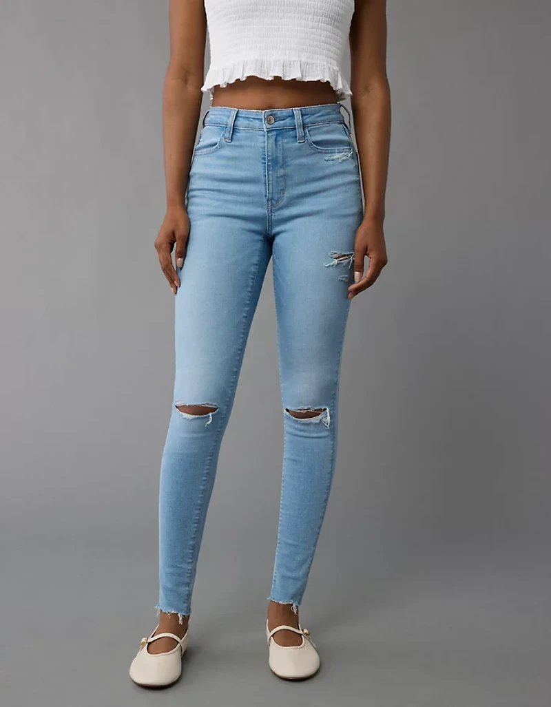 AE Next Level Super High-Waisted Ripped Jegging