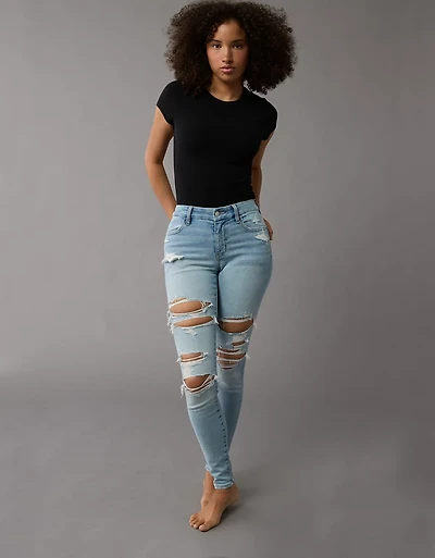 Jegging en rondeur à taille haute déchiré Next Level AE