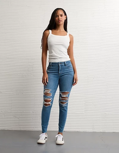 AE Next Level Curvy Ripped High-Waisted Jegging