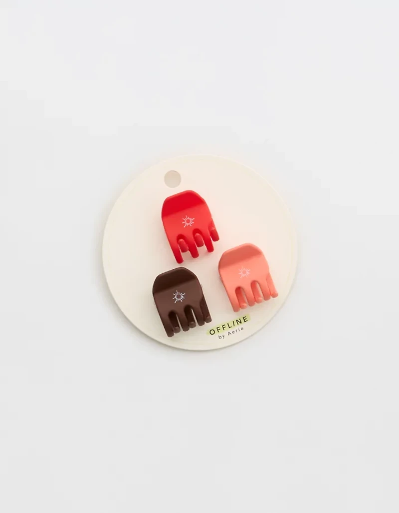OFFLINE By Aerie Mini Hair Clip 3-Pack