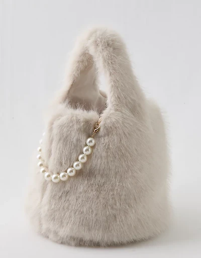 Aerie Faux Fur Pull-Through Pearl Bag