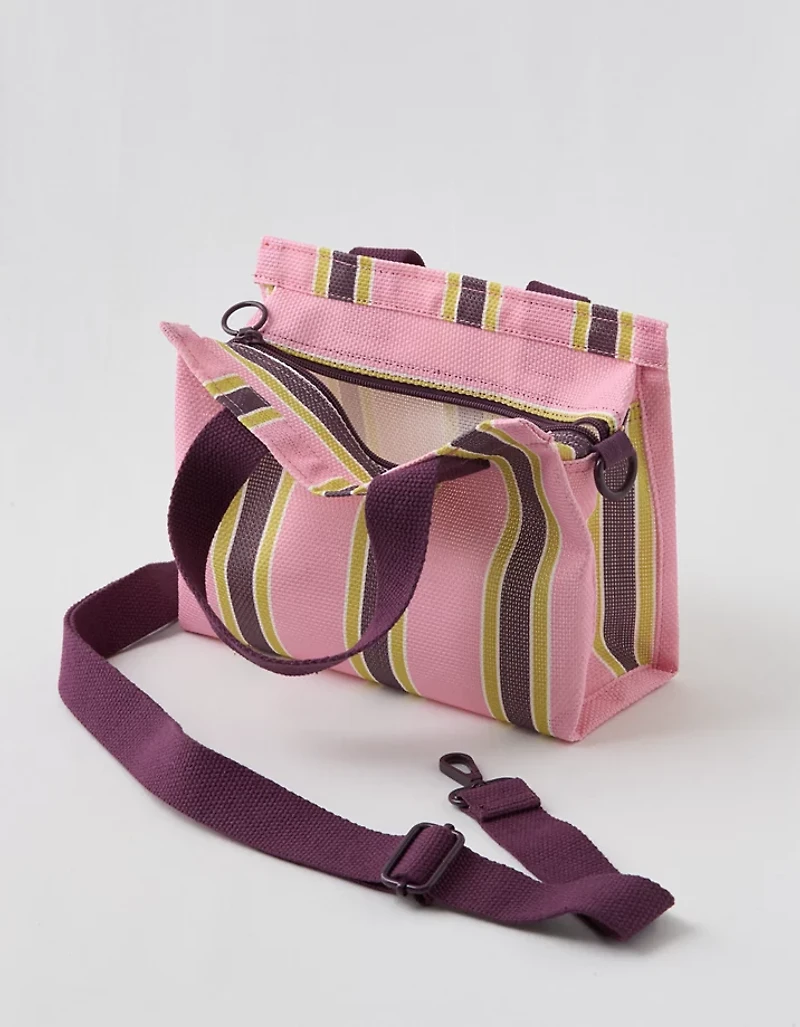 Aerie Mini Striped Mesh Tote Bag