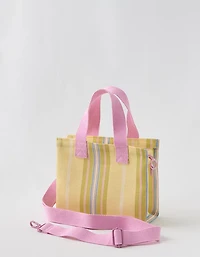Aerie Mini Striped Mesh Tote Bag