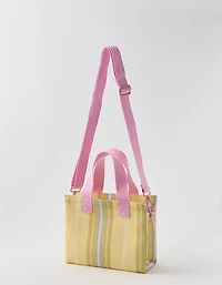 Aerie Mini Striped Mesh Tote Bag