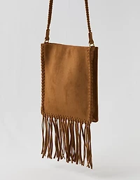 Aerie Suede Fringe Crossbody Bag