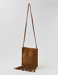 Aerie Suede Fringe Crossbody Bag
