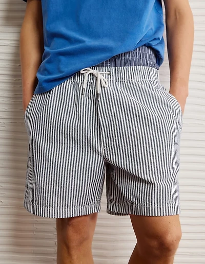 Short Trekker rayé à l’aspect déjà porté de 7 po AE