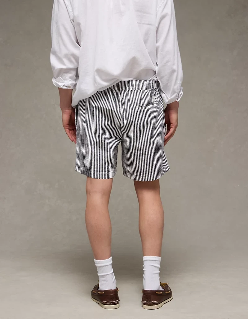 Short Trekker rayé à l’aspect déjà porté de 7 po AE