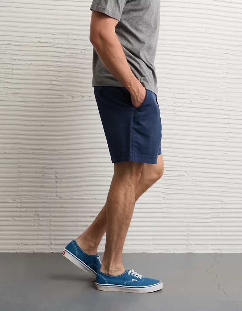 Short kaki en Flex de 7 po à effet déjà porté AE