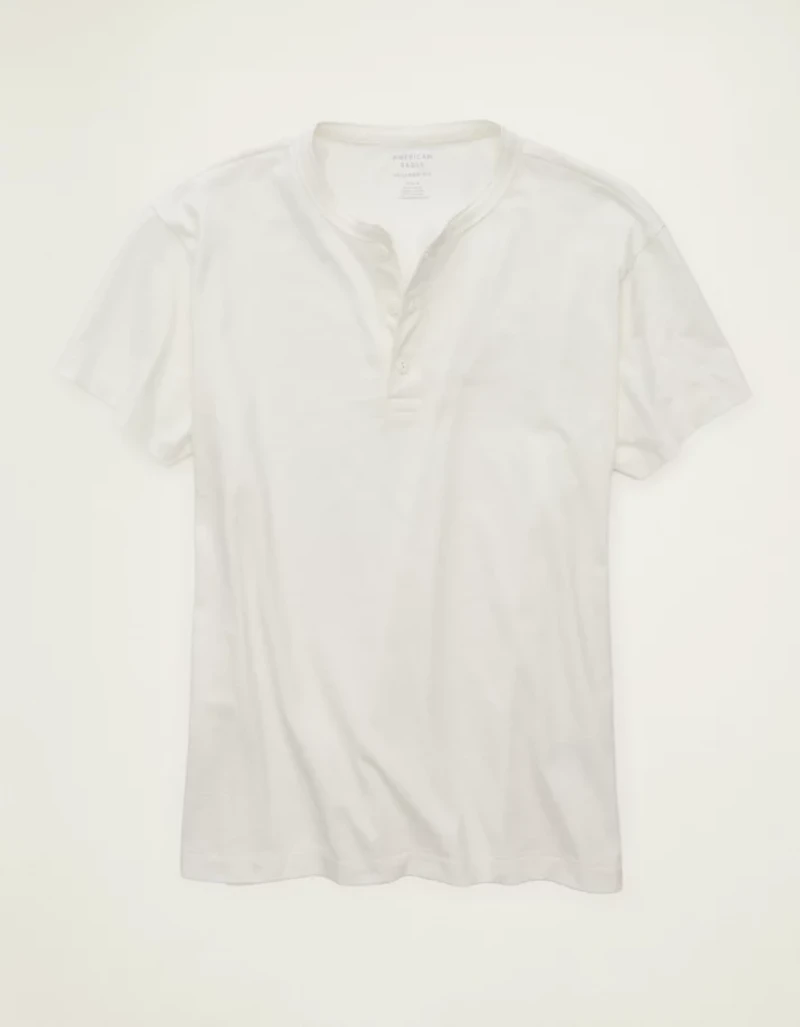 T-shirt rétro de coupe décontractée avec col henley AE