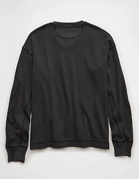 AE Boxy Washed Thermal Henley Shirt