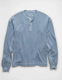 Chemise henley thermique délavée à coupe carré AE