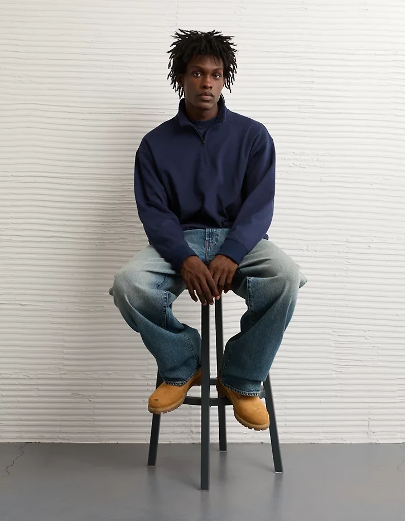 Chandail en molleton douillet à glissière un quart 24/7 AE