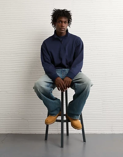 Chandail en molleton douillet à glissière un quart 24/7 AE