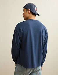 AE Boxy Fit Lightweight Henley T-Shirt