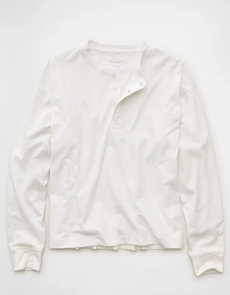 T-shirt henley léger de coupe droite AE