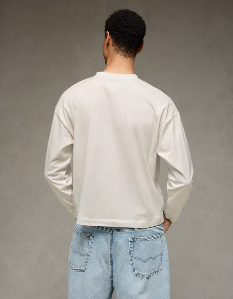 T-shirt henley léger de coupe droite AE