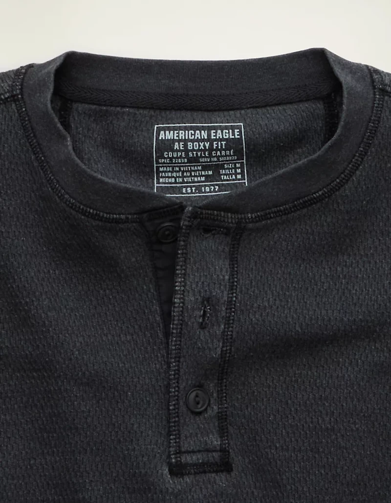 AE Boxy Fit Thermal Henley T-Shirt
