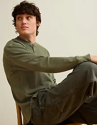 AE Boxy Fit Thermal Henley T-Shirt