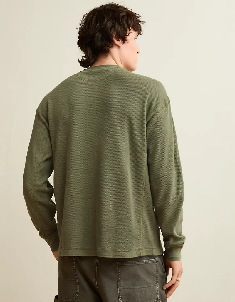 AE Boxy Fit Thermal Henley T-Shirt