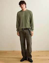 AE Boxy Fit Thermal Henley T-Shirt